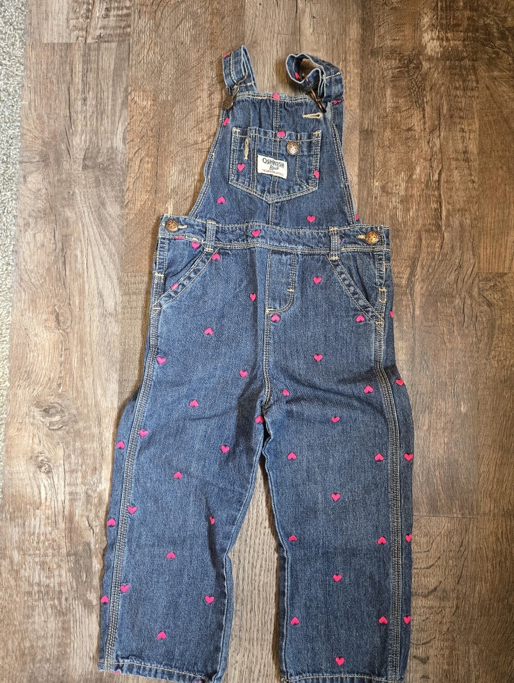 OshKosh B’gosh Girls Denim Jeans Pink Heart Print